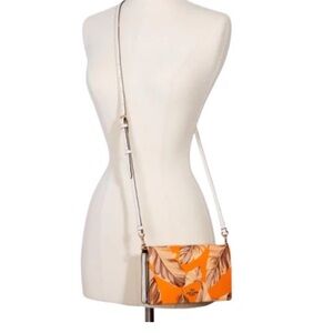 Coach ANNA FOLDOVER CROSSBODY CLUTCH WITH BANANA LEAVES PRINT
